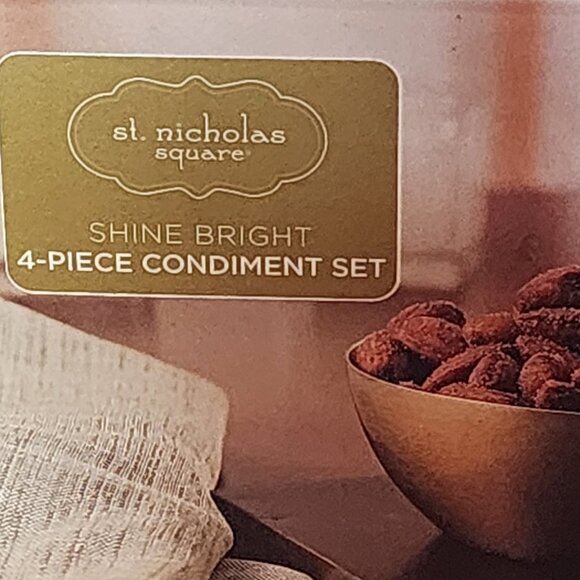 Kohl's St. Nicholas Square Shine Bright Old Gold 4-Piece Condiment Serving Set - Picture 3 of 16